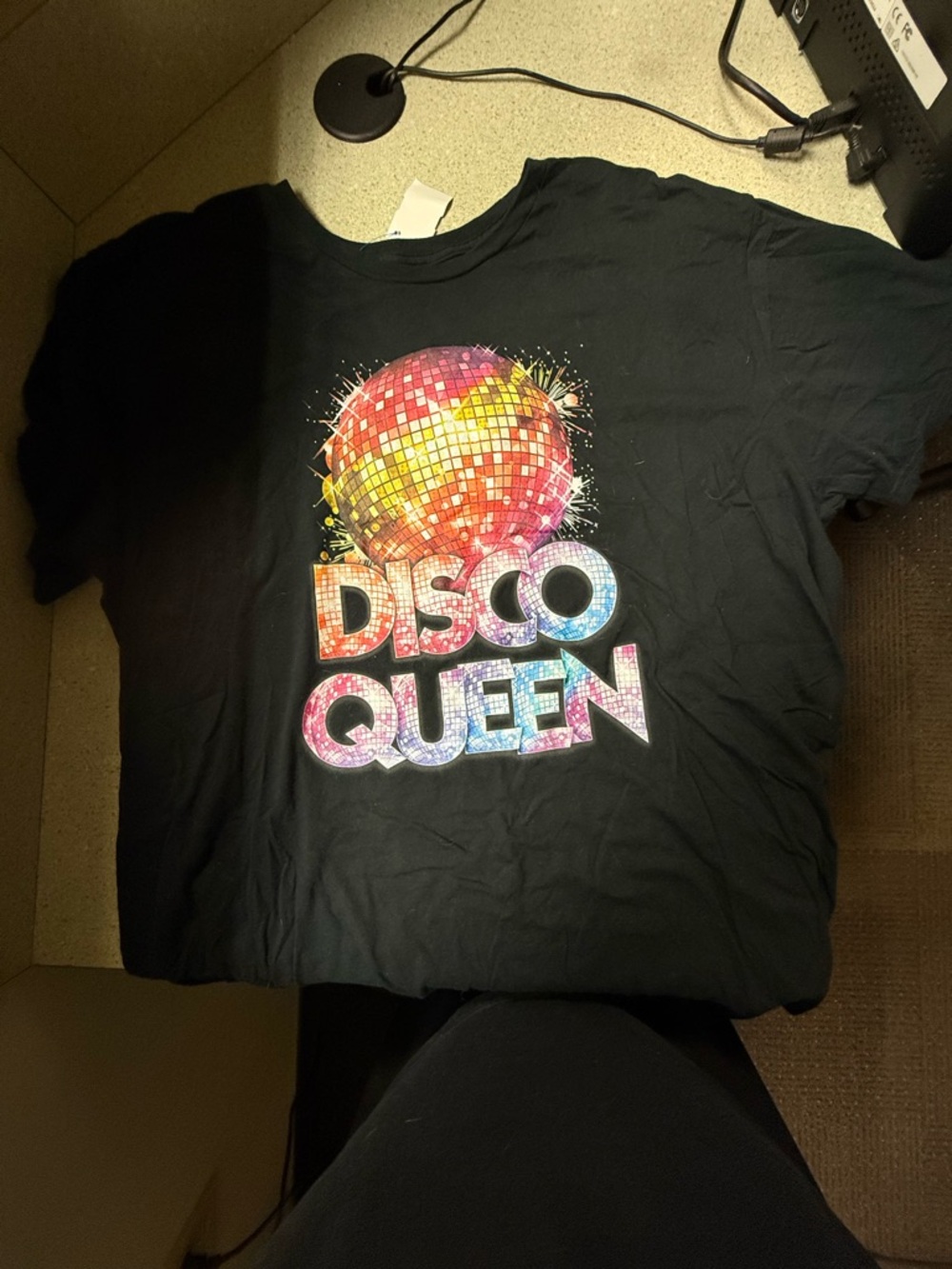 Disco Queen  Black Crewneck Tee